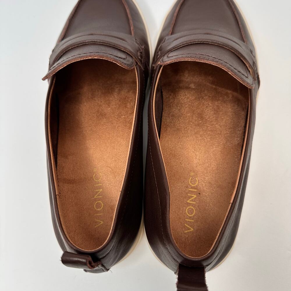 Vionic Womens size 11 Uptown Loafers Dark Brown Leather Arch Support Packable - Picture 8 of 10